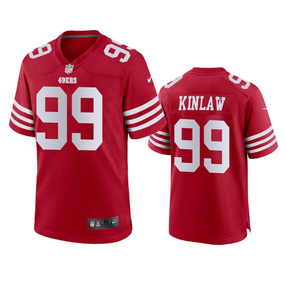 Javon Kinlaw San Francisco 49ers Scarlet Game Jersey 1 49ers javon kinlaw 2022 23 game scarlet jersey