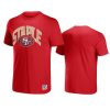 49ers red staple logo lockup t shirt