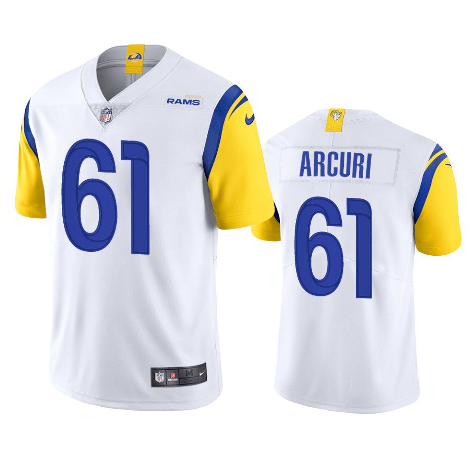 A.J. Arcuri Los Angeles Rams White Vapor Limited Jersey 1 a.j. arcuri rams white vapor jersey