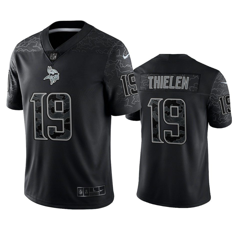 Adam Thielen Minnesota Vikings Black Reflective Limited Jersey 1 adam thielen vikings black reflective limited jersey