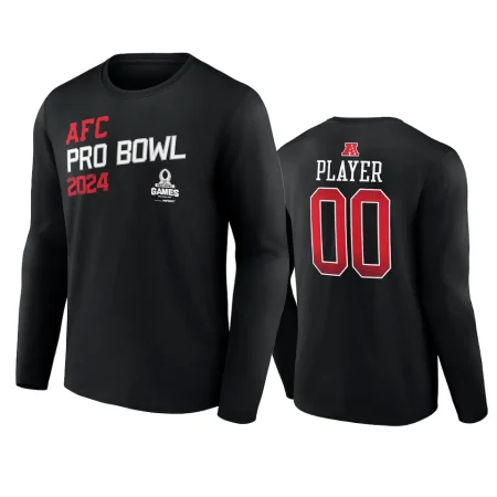 AFC Custom Black 2024 NFL Pro Bowl Long Sleeve T-Shirt