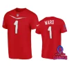 AFC Denzel Ward Red 2024 Pro Bowl Games Name Number T-Shirt 3 afc denzel ward red 2024 pro bowl games name number t shirt