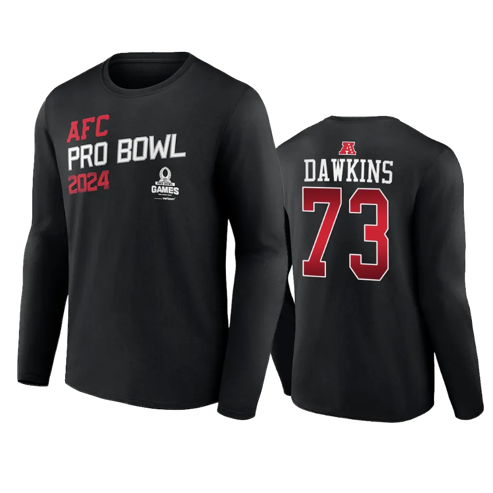 AFC Dion Dawkins Black 2024 NFL Pro Bowl Long Sleeve T-Shirt 1 afc dion dawkins black 2024 nfl pro bowl long sleeve t shirt