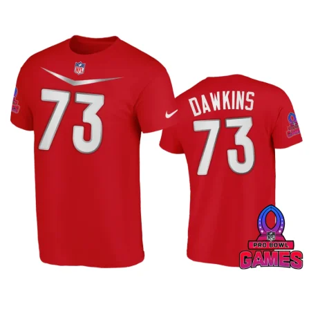 AFC Dion Dawkins Red 2024 Pro Bowl Games Name Number T-Shirt
