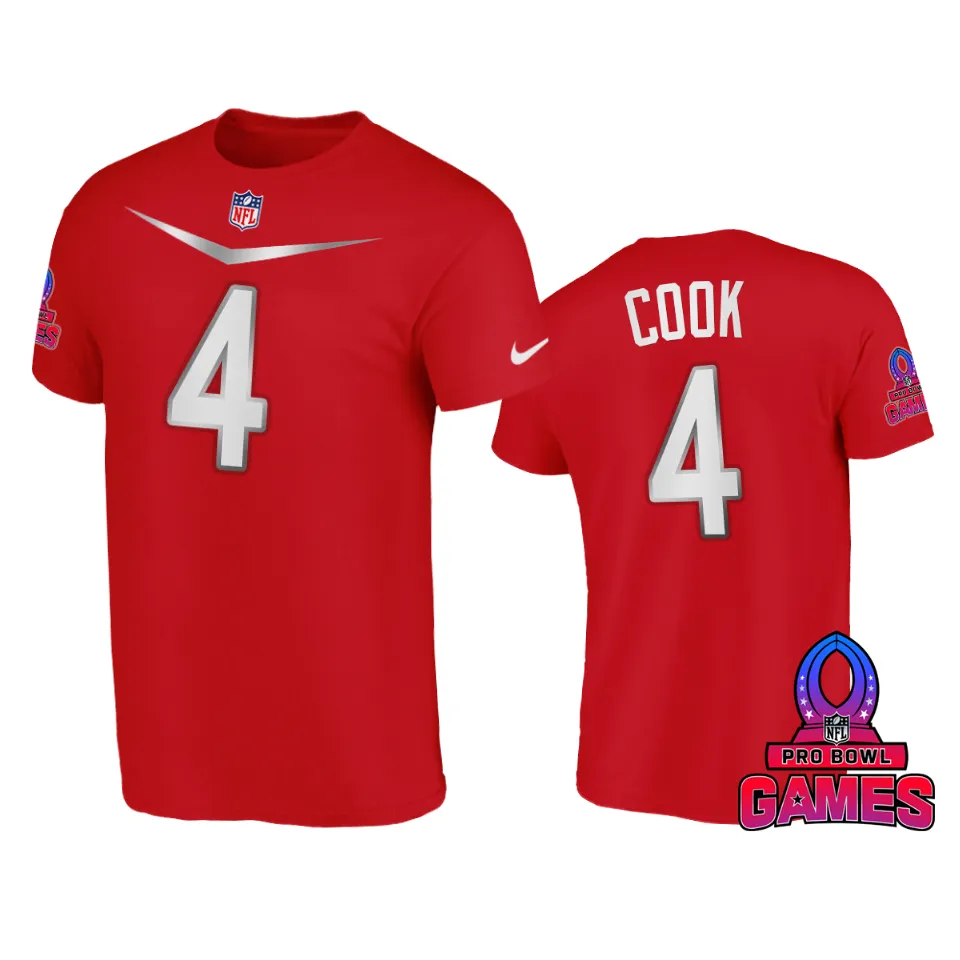 AFC James Cook Red 2024 Pro Bowl Games Name Number T-Shirt 1 afc james cook red 2024 pro bowl games name number t shirt