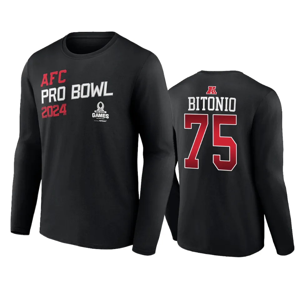 AFC Joel Bitonio Black 2024 NFL Pro Bowl Long Sleeve T-Shirt 1 afc joel bitonio black 2024 nfl pro bowl long sleeve t shirt