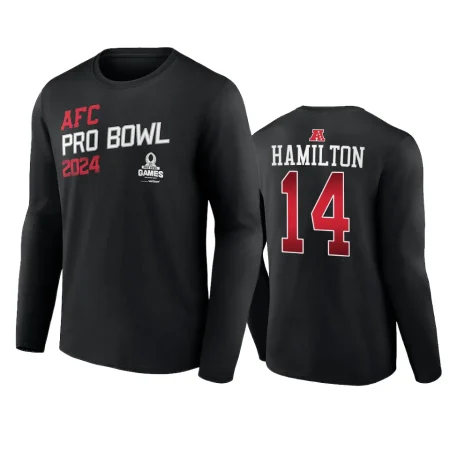AFC Kyle Hamilton Black 2024 NFL Pro Bowl Long Sleeve T-Shirt