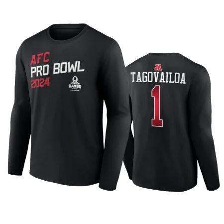 AFC Tua Tagovailoa Black 2024 NFL Pro Bowl Long Sleeve T-Shirt