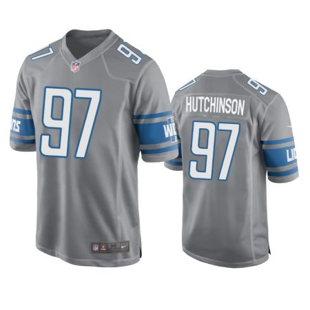 Detroit Lions Aidan Hutchinson Silver 2022 NFL Draft Game Jersey