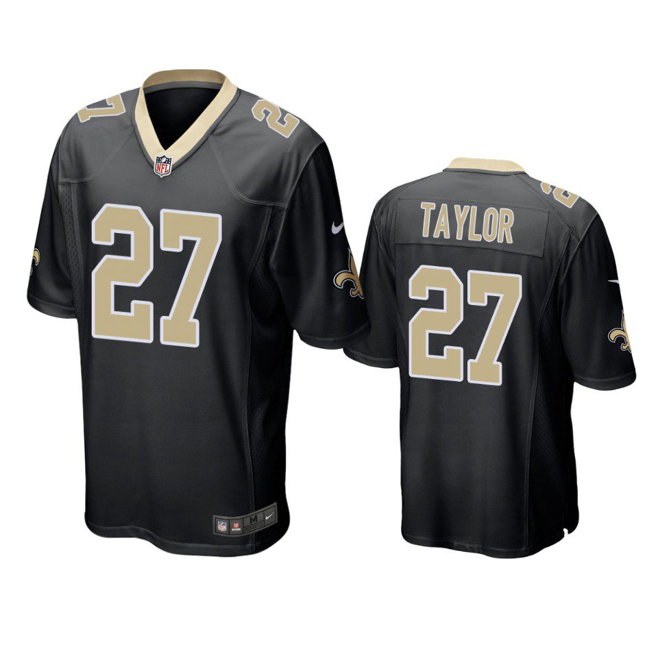 New Orleans Saints Alontae Taylor Black Game Jersey 1 alontae taylor saints game black jersey
