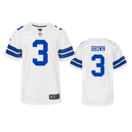 Youth Cowboys Anthony Brown White Game Jersey