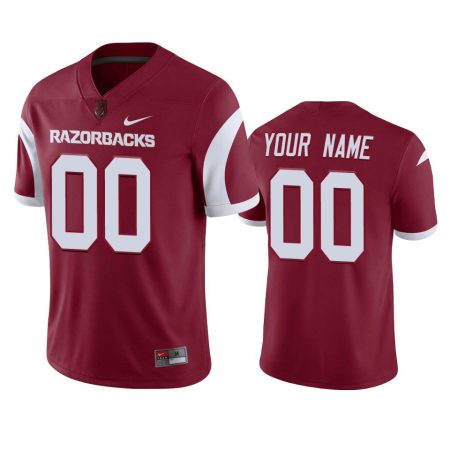 Arkansas Razorbacks Custom Cardinal Game Football Jersey