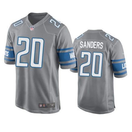 Detroit Lions Barry Sanders Silver Game Jersey
