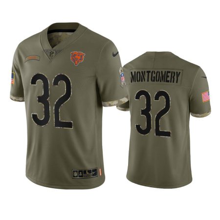 Chicago Bears David Montgomery Olive 2022 Salute To Service Limited Jersey