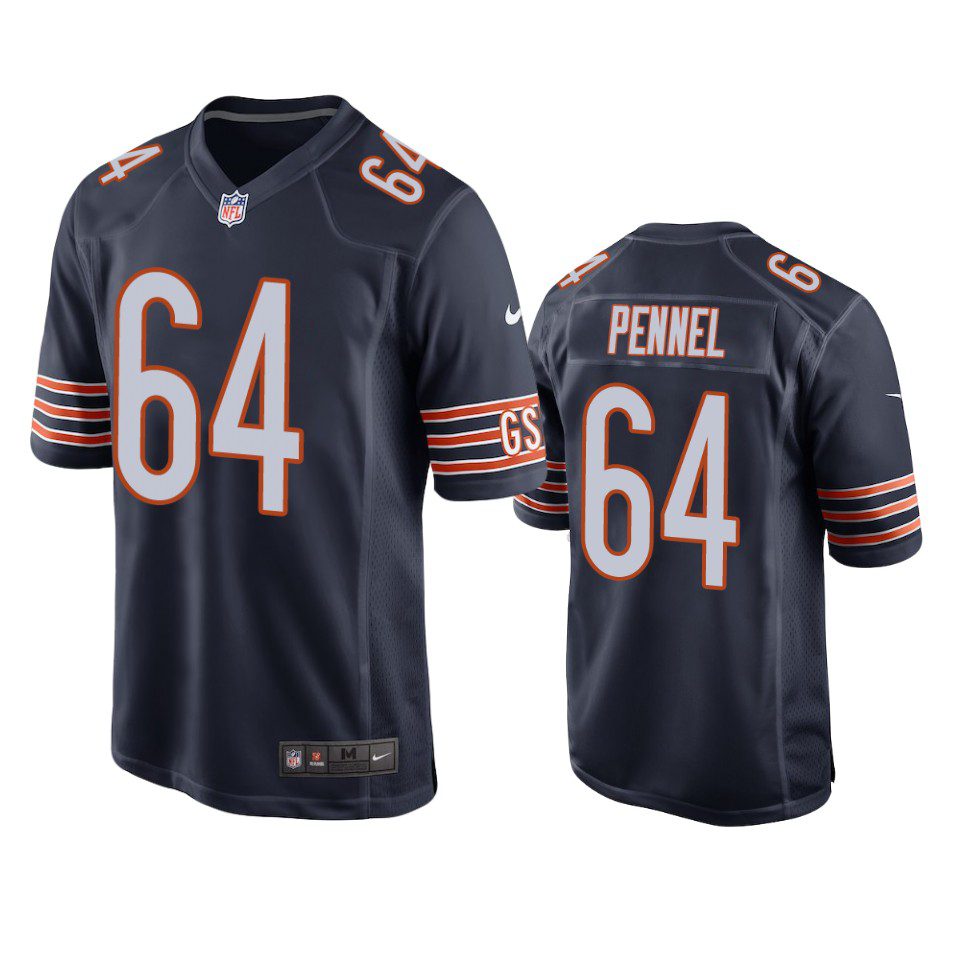 Mike Pennel Chicago Bears Navy Game Jersey 1 bears mike pennel game navy jersey