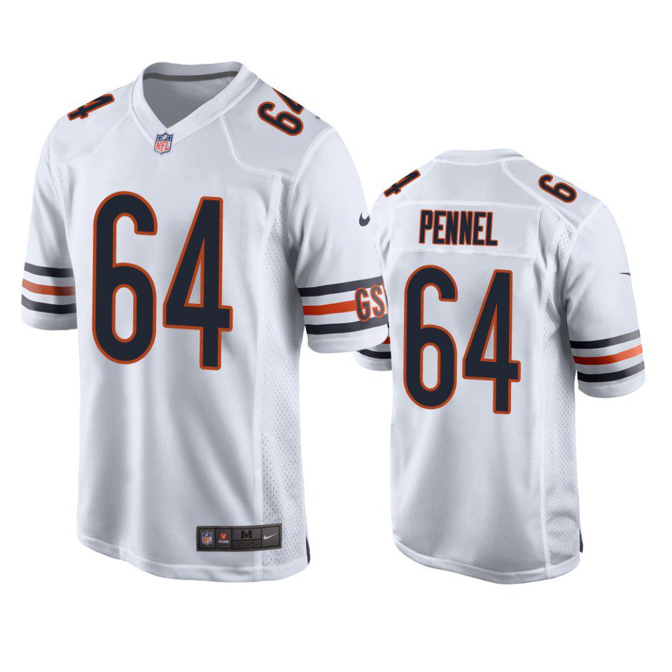 Mike Pennel Chicago Bears White Game Jersey 1 bears mike pennel game white jersey
