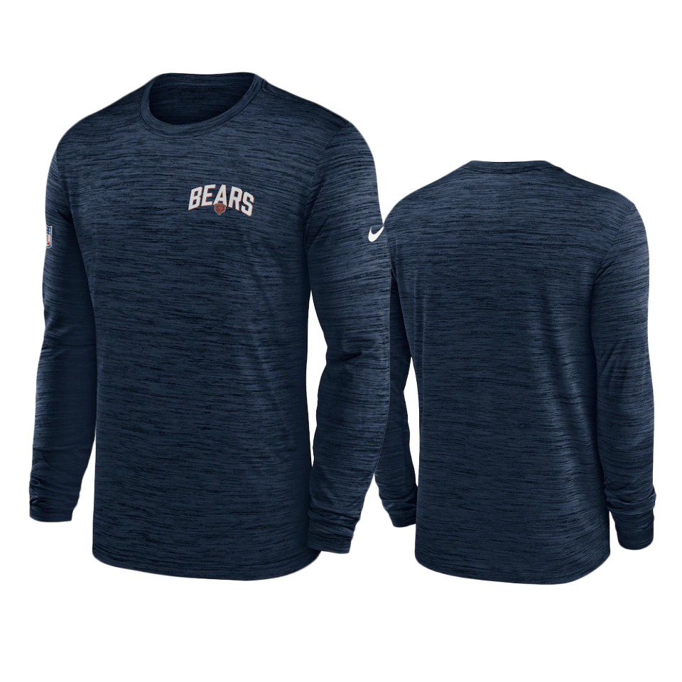 Chicago Bears Navy Velocity Athletic Stack Long Sleeve T-Shirt 1 bears navy velocity athletic stack long sleeve t shirt