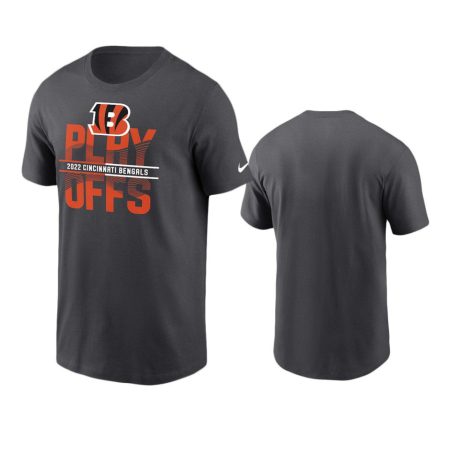 Cincinnati Bengals Anthracite 2022 NFL Playoffs Iconic T-Shirt