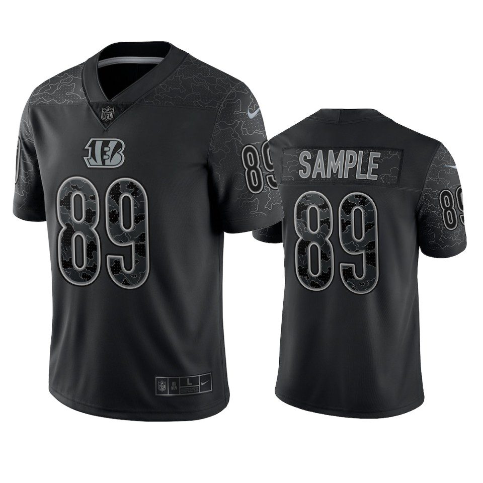 Cincinnati Bengals Drew Sample Black Reflective Limited Jersey 1 bengals drew sample black vapor jersey