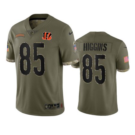 Cincinnati Bengals Tee Higgins Olive 2022 Salute To Service Limited Jersey