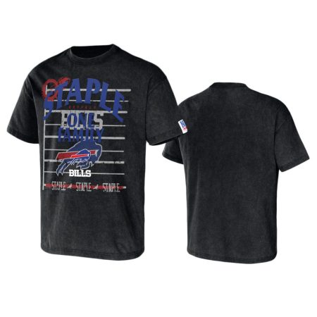 Buffalo Bills Black Staple Throwback Vintage Wash T-Shirt