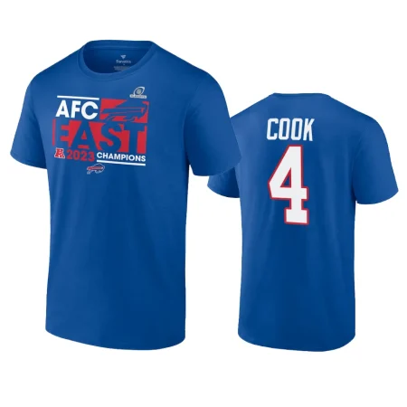 Buffalo Bills James Cook Royal 2023 AFC East Division Champions Conquer T-Shirt