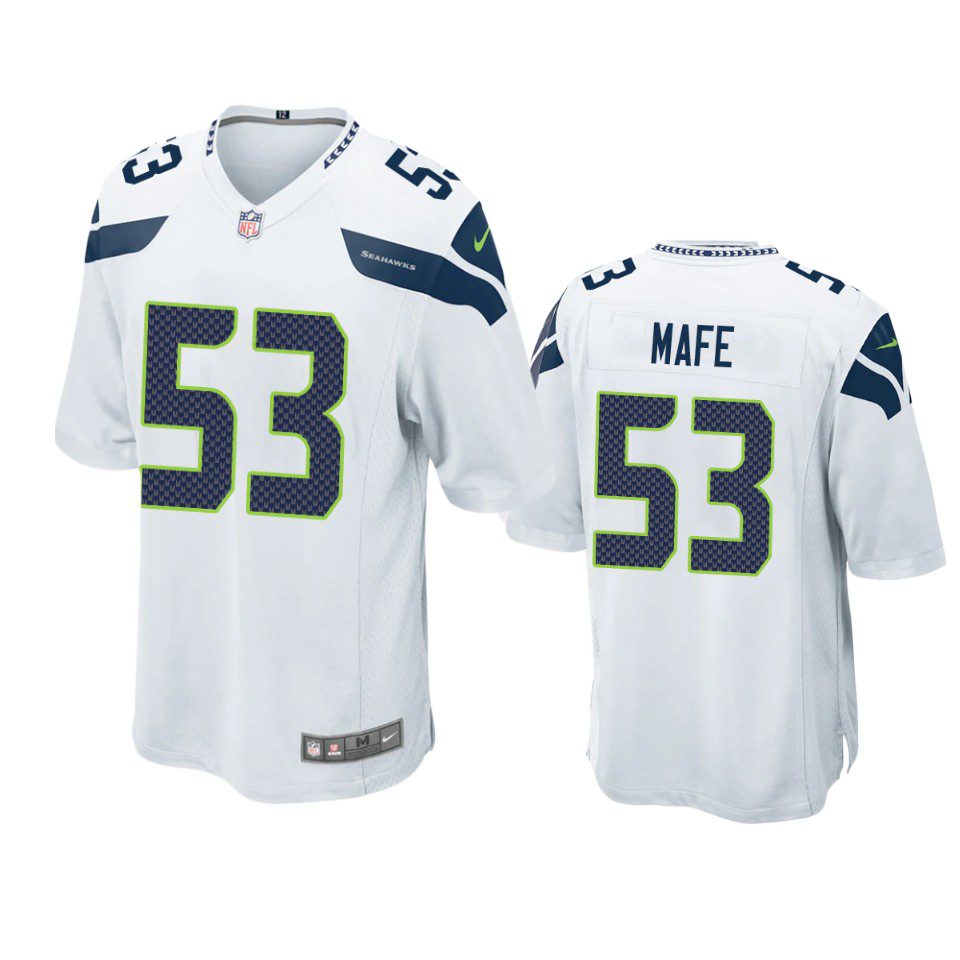 Seattle Seahawks Boye Mafe White Game Jersey 1 boye mafe seahawks game white jersey