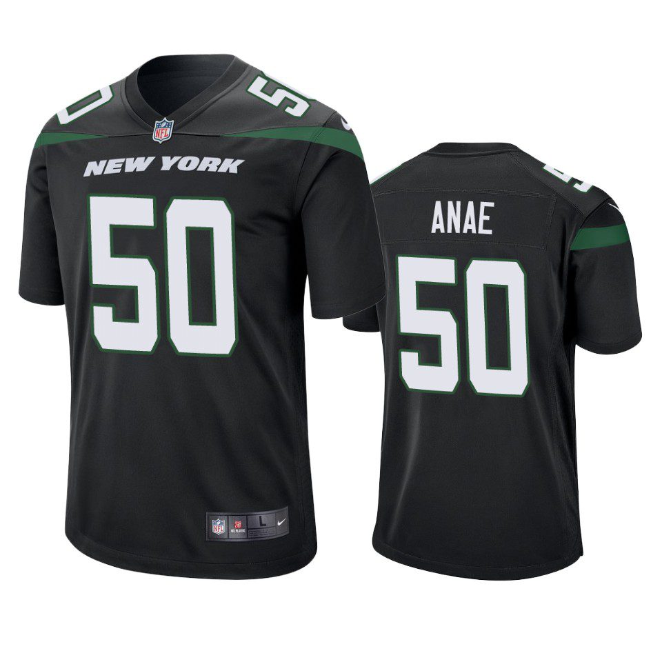 New York Jets Bradlee Anae Black Game Jersey 1 bradlee anae jets black game jersey