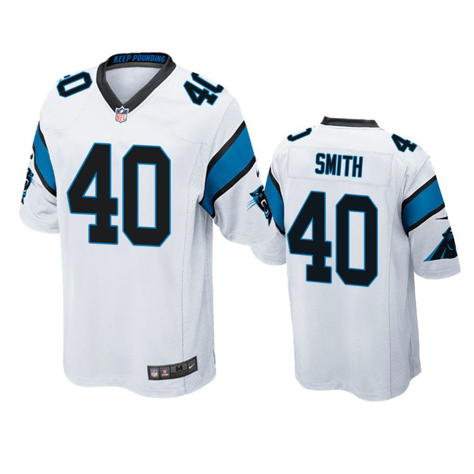 Carolina Panthers Brandon Smith White Game Jersey 1 brandon smith panthers white game jersey