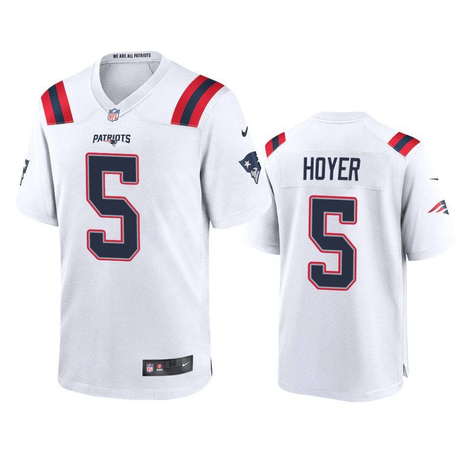 New England Patriots Brian Hoyer White Game Jersey 1 brian hoyer patriots game white jersey