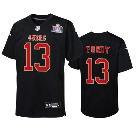 Youth 49ers Brock Purdy Scarlet Super Bowl LVII Carbon Fashion Jersey
