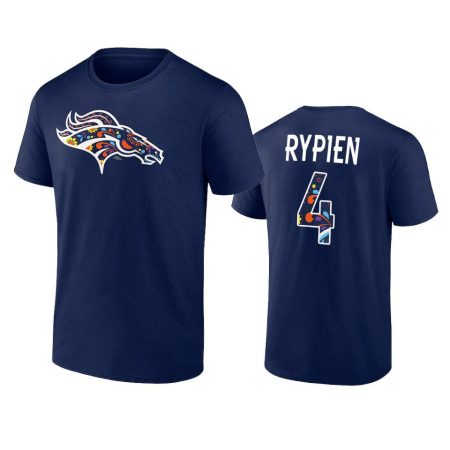 Denver Broncos Brett Rypien Navy NFL Por La Cultura T-Shirt
