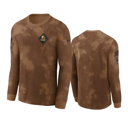 Cleveland Browns Brown 2023 Salute To Service Long Sleeve T-Shirt