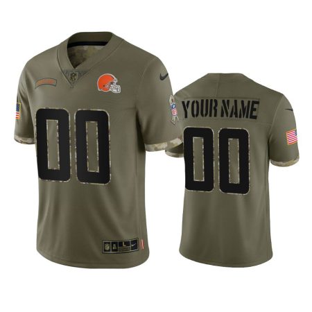 Cleveland Browns Custom Olive 2022 Salute To Service Limited Jersey