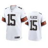 Joe Flacco Cleveland Browns White Game Jersey 3 browns joe flacco game white jersey