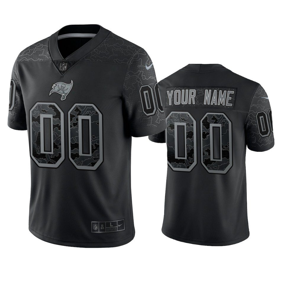 Tampa Bay Buccaneers Custom Black Reflective Limited Jersey 1 buccaneers custom black vapor jersey
