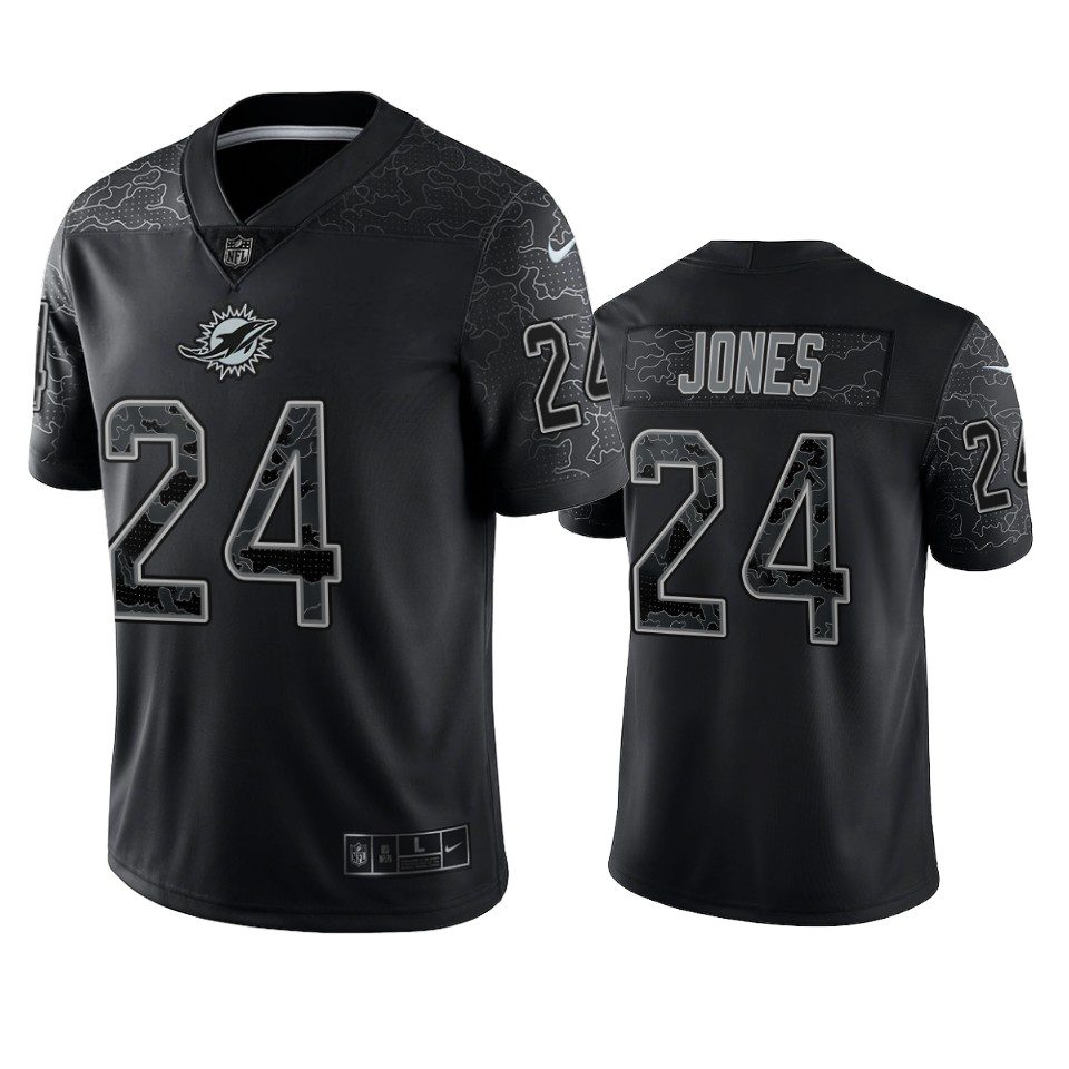 Byron Jones Miami Dolphins Black Reflective Limited Jersey 1 byron jones dolphins black reflective limited jersey