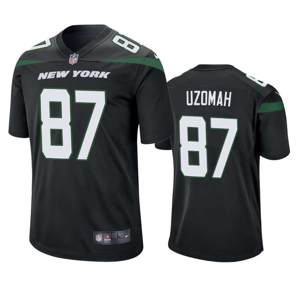 New York Jets C.J. Uzomah Black Game Jersey 1 c.j. uzomah jets game black jersey