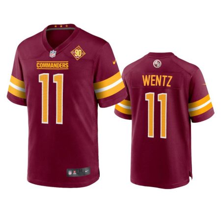 Washington Commanders Carson Wentz Burgundy 90th Anniversary Game Jersey