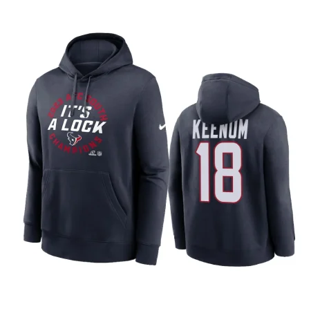 Case Keenum Houston Texans Navy 2023 AFC South Division Champions Locker Room Trophy Collection Hoodie