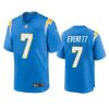 Gerald Everett Los Angeles Chargers Powder Blue Game Jersey 3 chargers gerald everett game powder blue jersey