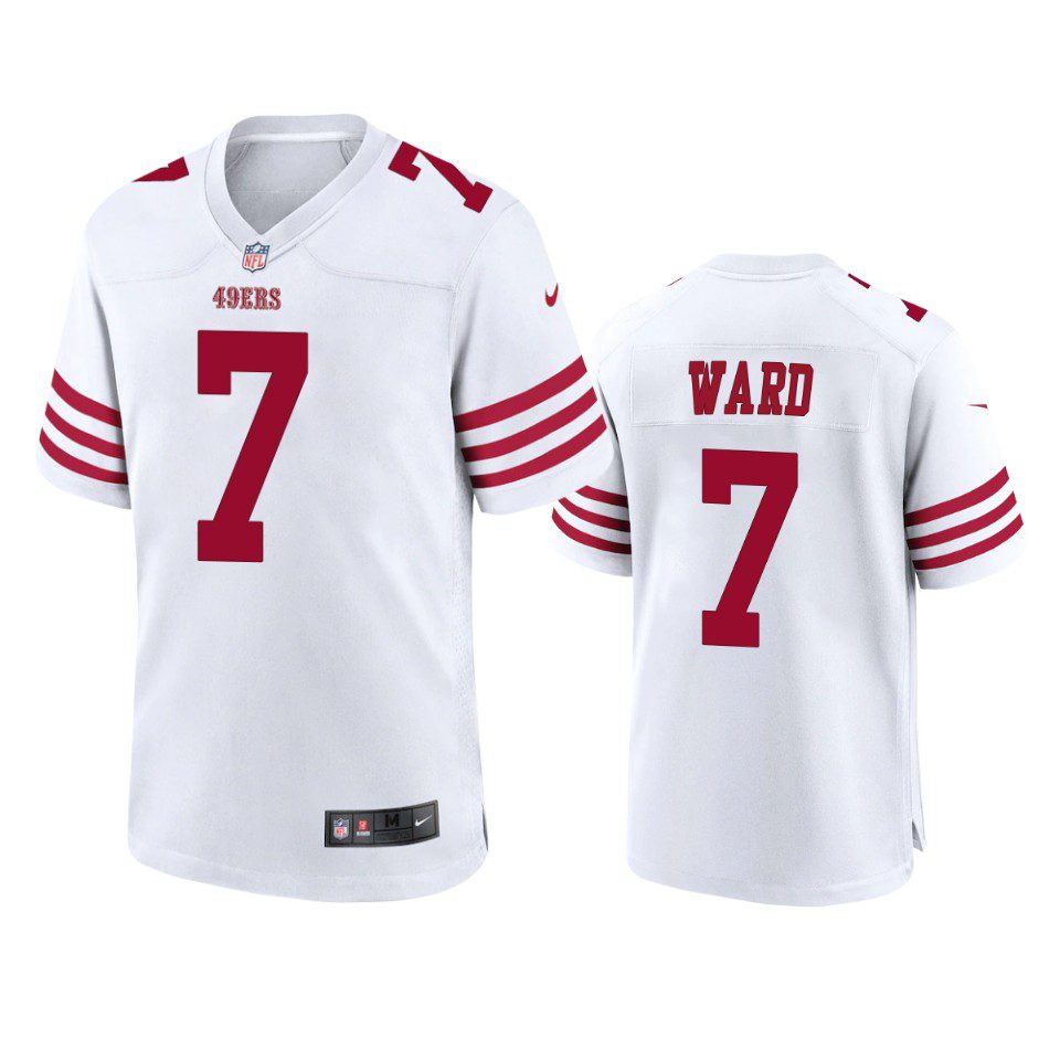 San Francisco 49ers Charvarius Ward White Game Jersey 1 charvarius ward 49ers game white jersey