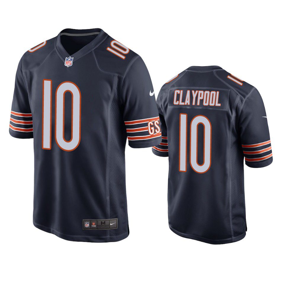 Chicago Bears Chase Claypool Navy Game Jersey 1 chase claypool bears navy game jersey