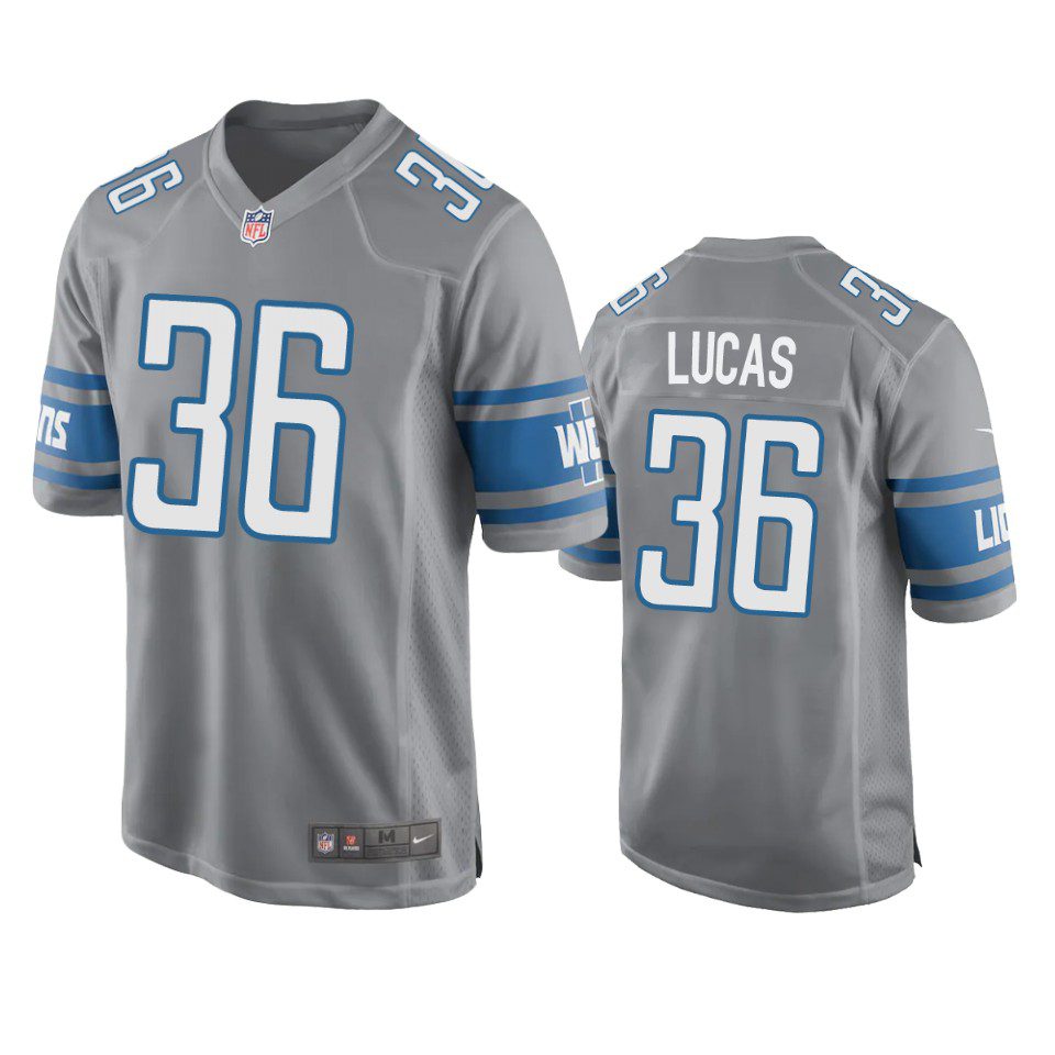 Detroit Lions Chase Lucas Silver Game Jersey 1 chase lucas lions game silver jersey