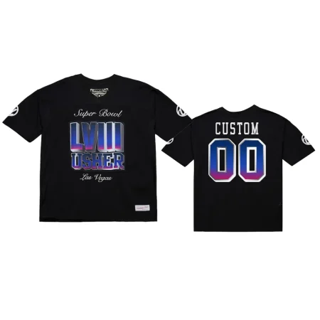 Kansas City Chiefs Custom Black Usher Super Bowl LVIII Triple Seven Legacy Jersey T-Shirt