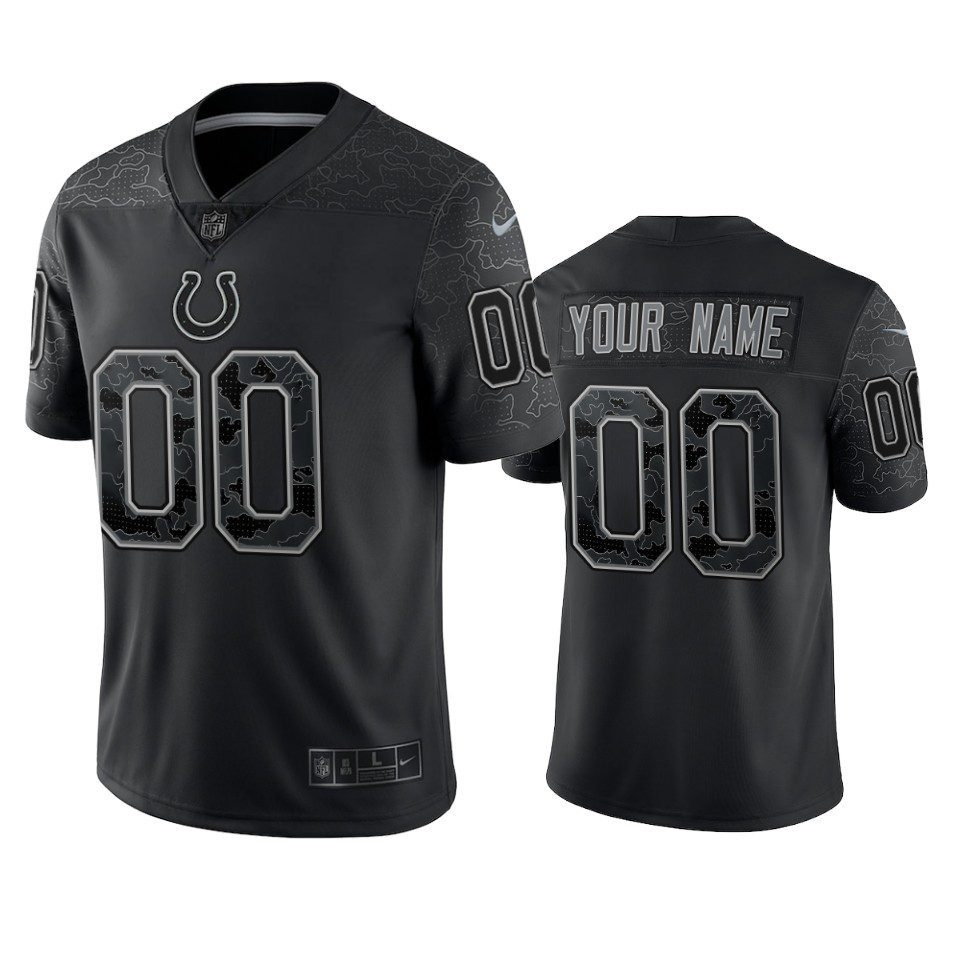 Indianapolis Colts Custom Black Reflective Limited Jersey 1 colts custom black vapor jersey