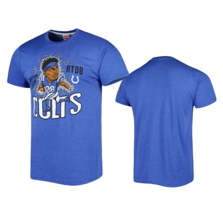 Indianapolis Colts Jonathan Taylor Royal Caricature Player Homage T-Shirt