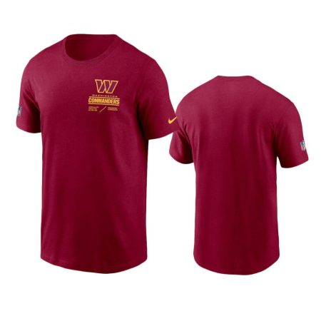 Washington Commanders Burgundy Infographic Lock Up T-Shirt