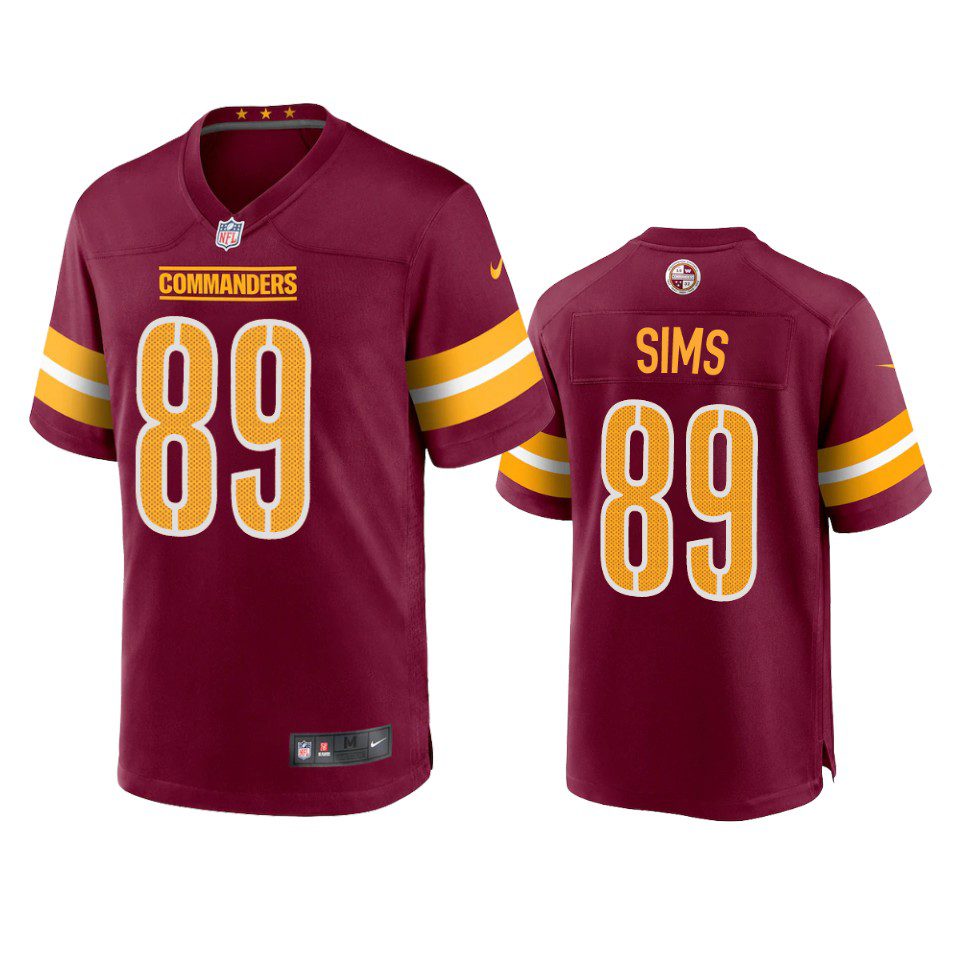 Cam Sims Washington Commanders Burgundy Game Jersey 1 commanders cam sims game burgundy jersey