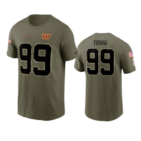 Washington Commanders Chase Young Olive 2022 Salute To Service T-Shirt